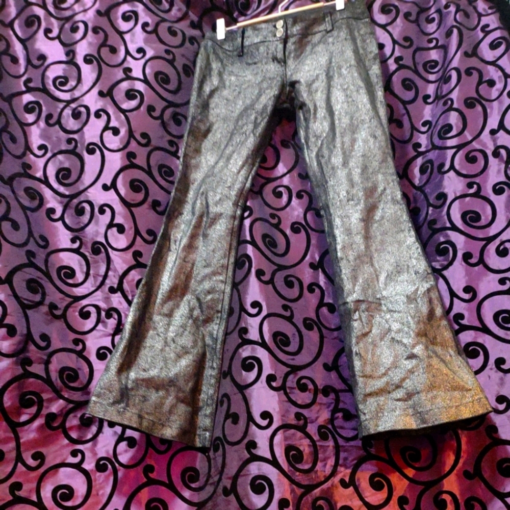 Silver Foil Lip Service Pants